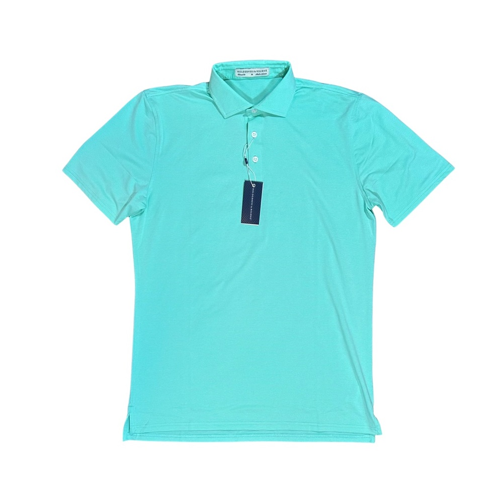 Holderness & Bourne Haba Green The Holland Polo Shirt Golf Striped